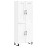 Highboard hvit 69,5x34x180 cm konstruert tre