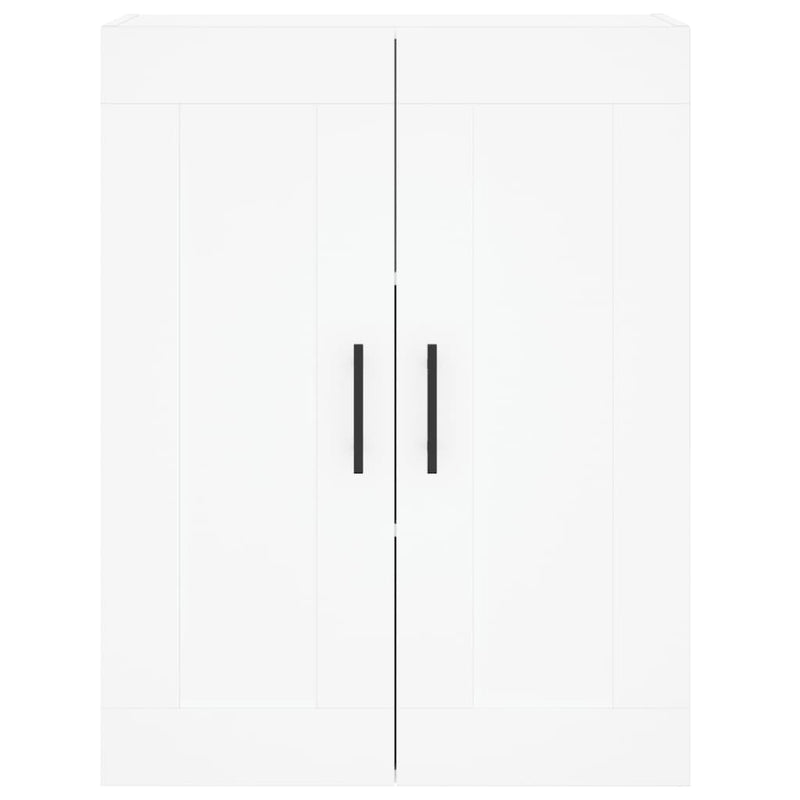 Highboard hvit 69,5x34x180 cm konstruert tre