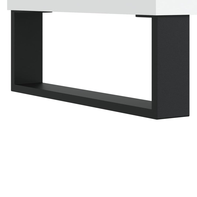 Highboard hvit 69,5x34x180 cm konstruert tre