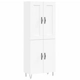 Highboard hvit 69,5x34x180 cm konstruert tre