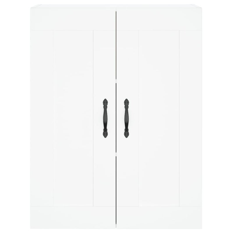 Highboard hvit 69,5x34x180 cm konstruert tre