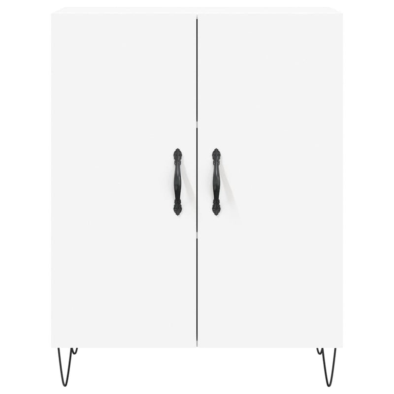 Highboard hvit 69,5x34x180 cm konstruert tre