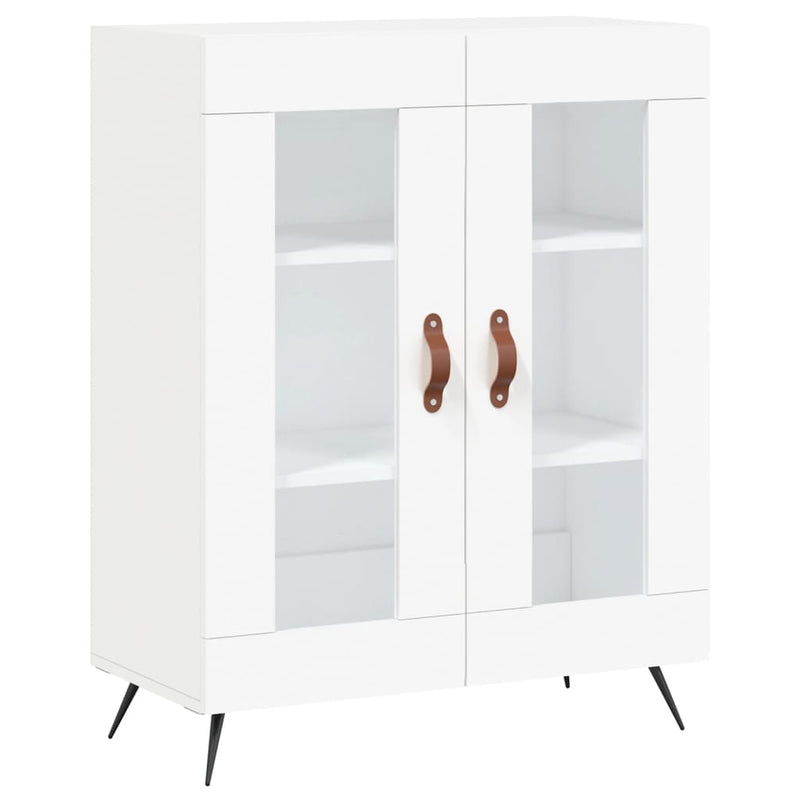 Highboard hvit 69,5x34x180 cm konstruert tre