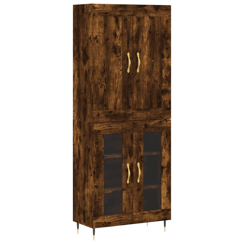 Highboard røkt eik 69,5x34x180 cm konstruert tre