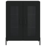 Highboard svart 69,5x34x180 cm konstruert tre