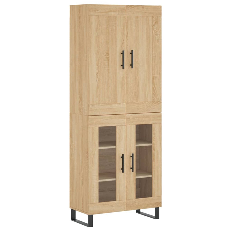 Highboard sonoma eik 69,5x34x180 cm konstruert tre