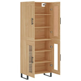 Highboard sonoma eik 69,5x34x180 cm konstruert tre