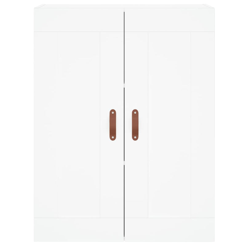 Highboard hvit 69,5x34x180 cm konstruert tre