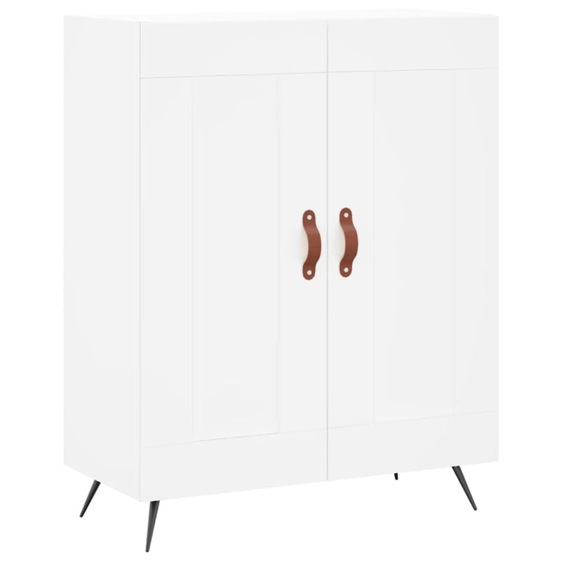 Highboard hvit 69,5x34x180 cm konstruert tre