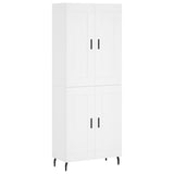 Highboard hvit 69,5x34x180 cm konstruert tre