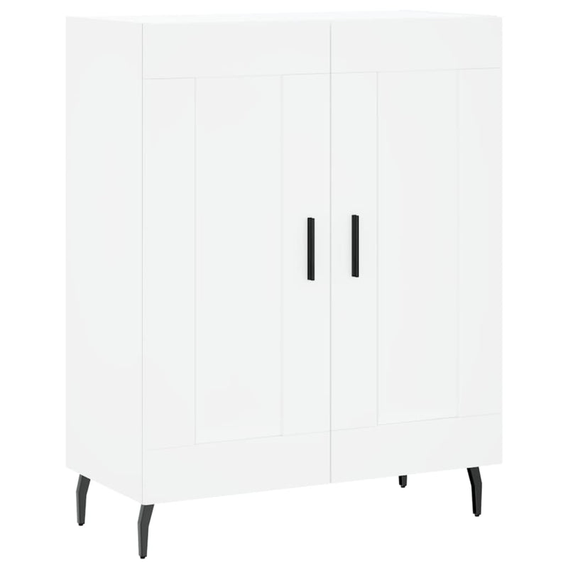 Highboard hvit 69,5x34x180 cm konstruert tre