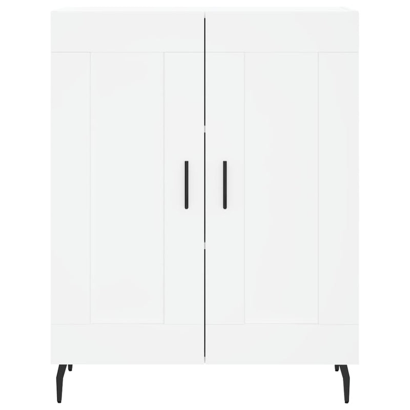 Highboard hvit 69,5x34x180 cm konstruert tre