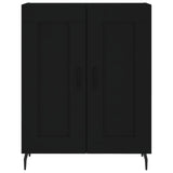 Highboard svart 69,5x34x180 cm konstruert tre