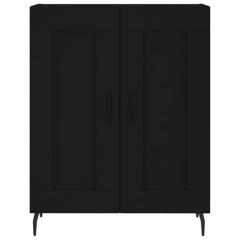 Highboard svart 69,5x34x180 cm konstruert tre