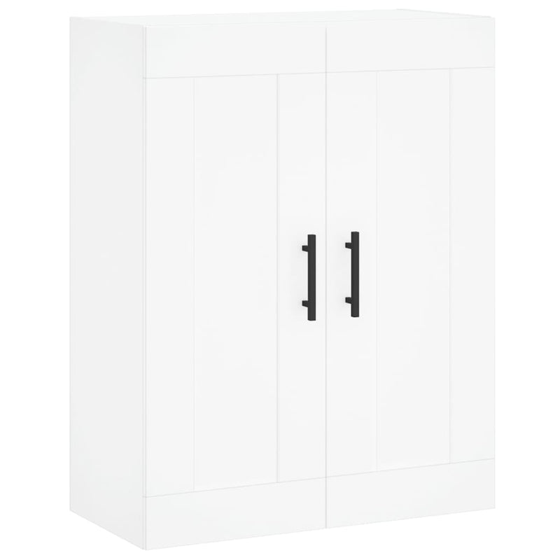 Highboard hvit 69,5x34x180 cm konstruert tre