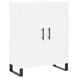 Highboard hvit 69,5x34x180 cm konstruert tre