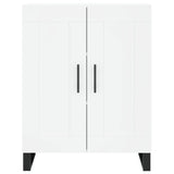 Highboard hvit 69,5x34x180 cm konstruert tre