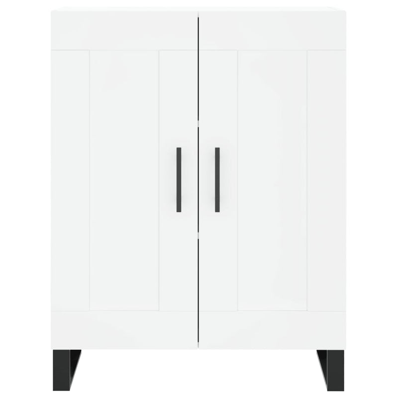 Highboard hvit 69,5x34x180 cm konstruert tre