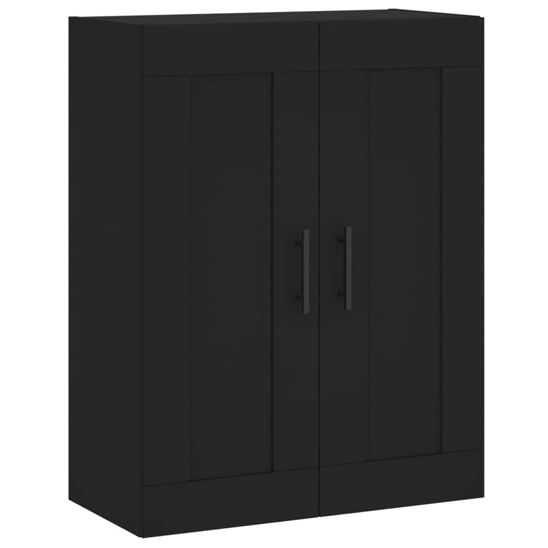 Highboard svart 69,5x34x180 cm konstruert tre