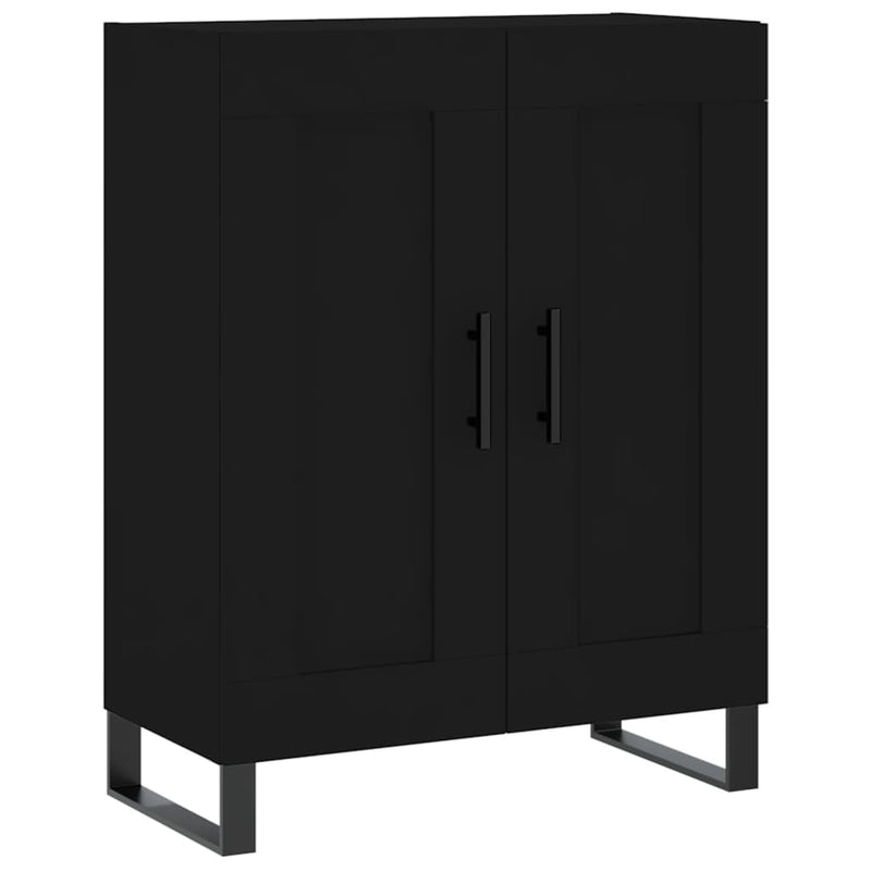 Highboard svart 69,5x34x180 cm konstruert tre