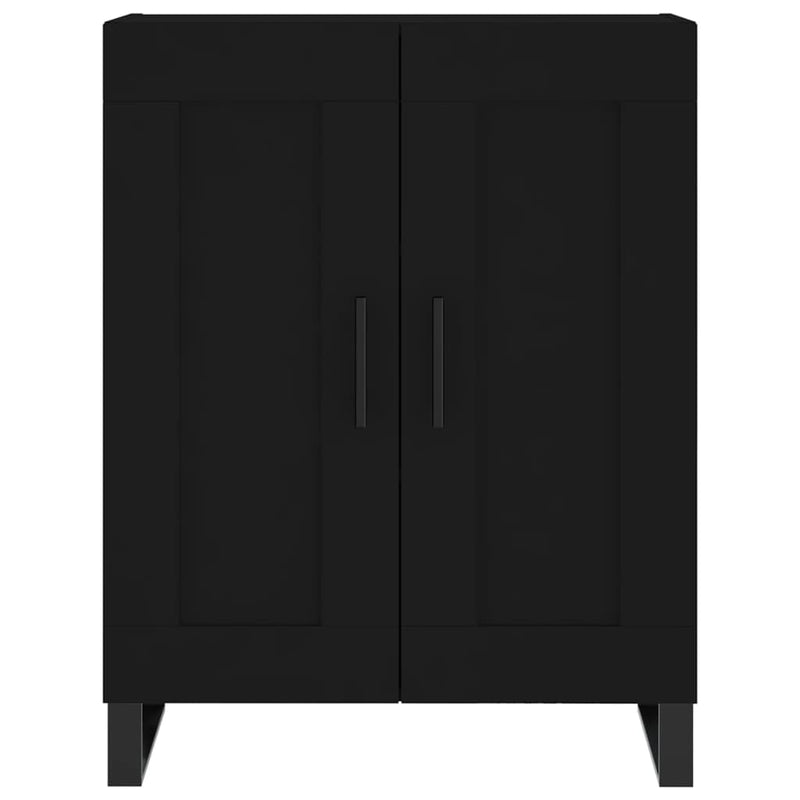 Highboard svart 69,5x34x180 cm konstruert tre