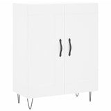 Highboard hvit 69,5x34x180 cm konstruert tre