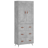 Highboard betong grå 69,5x34x180 cm konstruert tre