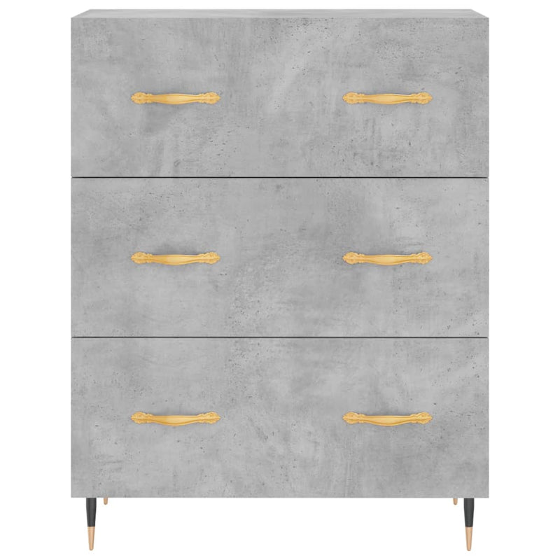 Highboard betong grå 69,5x34x180 cm konstruert tre