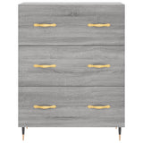 Highboard grå sonoma 69,5x34x180 cm konstruert tre