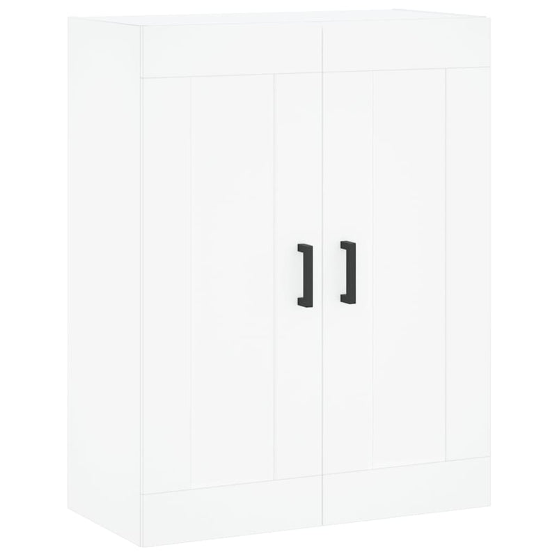 Highboard hvit 69,5x34x180 cm konstruert tre