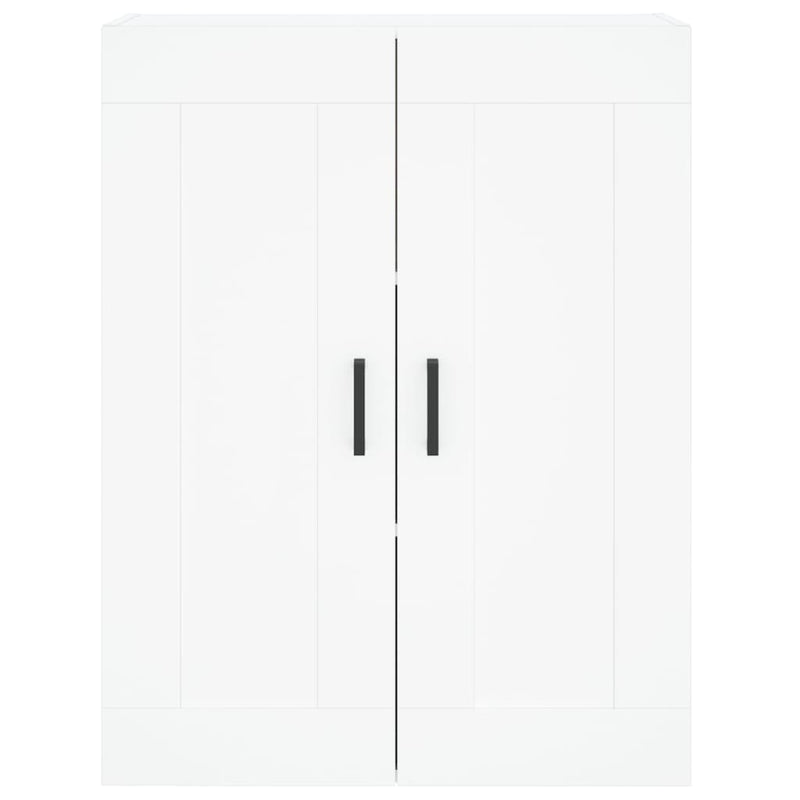 Highboard hvit 69,5x34x180 cm konstruert tre