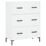 Highboard hvit 69,5x34x180 cm konstruert tre