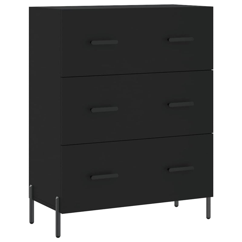 Highboard svart 69,5x34x180 cm konstruert tre