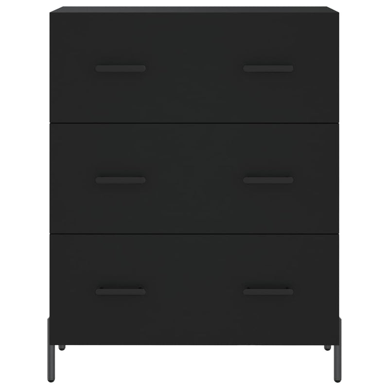 Highboard svart 69,5x34x180 cm konstruert tre