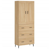 Highboard sonoma eik 69,5x34x180 cm konstruert tre