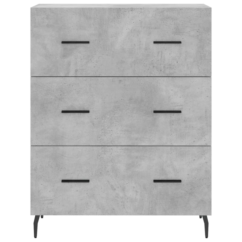 Highboard betong grå 69,5x34x180 cm konstruert tre