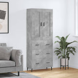 Highboard betong grå 69,5x34x180 cm konstruert tre