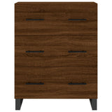 Highboard brun eik 69,5x34x180 cm konstruert tre