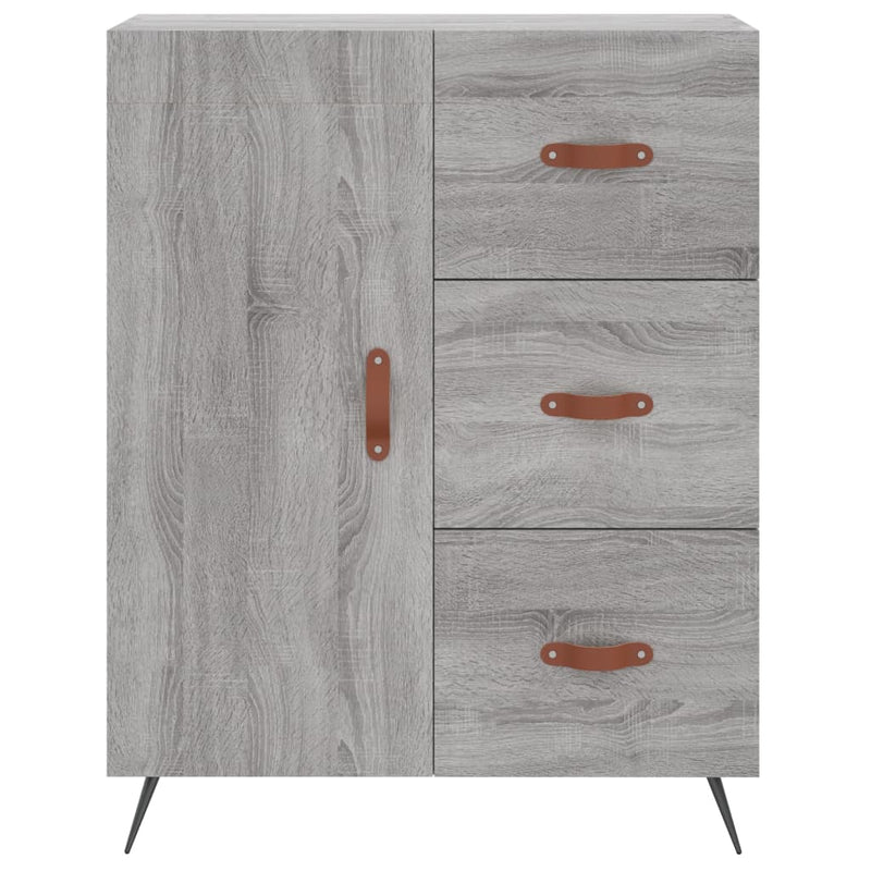 Highboard grå sonoma 69,5x34x180 cm konstruert tre