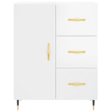 Highboard høyglans hvit 69,5x34x180 cm konstruert tre