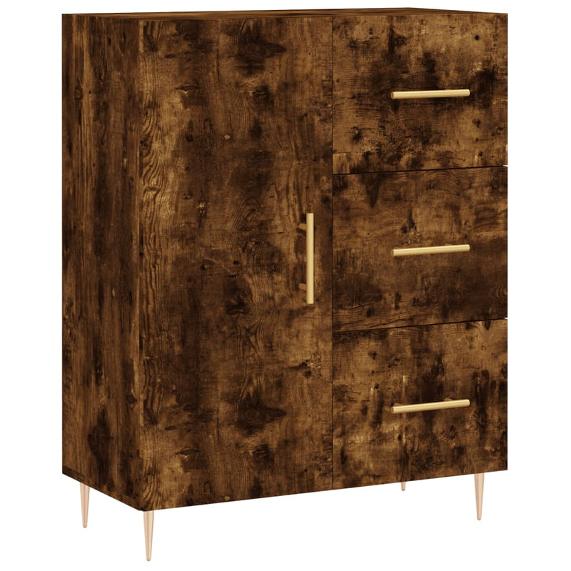 Highboard røkt eik 69,5x34x180 cm konstruert tre