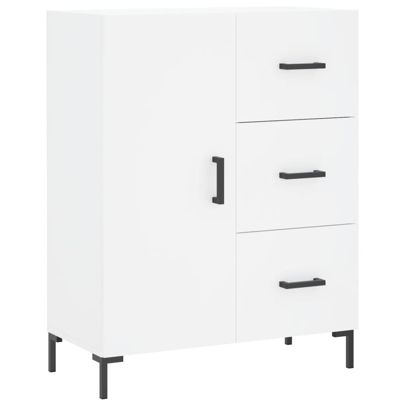 Highboard hvit 69,5x34x180 cm konstruert tre