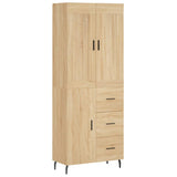 Highboard sonoma eik 69,5x34x180 cm konstruert tre