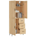 Highboard sonoma eik 69,5x34x180 cm konstruert tre