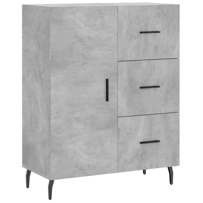 Highboard betong grå 69,5x34x180 cm konstruert tre