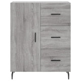 Highboard grå sonoma 69,5x34x180 cm konstruert tre