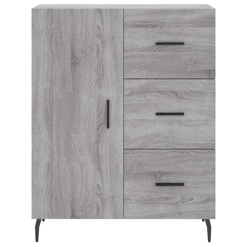 Highboard grå sonoma 69,5x34x180 cm konstruert tre