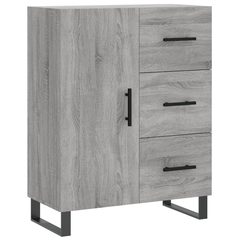 Highboard grå sonoma 69,5x34x180 cm konstruert tre