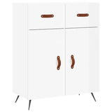 Highboard høyglans hvit 69,5x34x180 cm konstruert tre