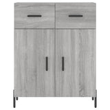 Highboard grå sonoma 69,5x34x180 cm konstruert tre